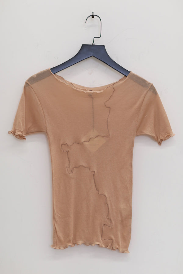 BASERANGE cotton T-shirt France BAS-TOGE-CG-SP24-FENTUO pink camel(TOGE-CG-000)
